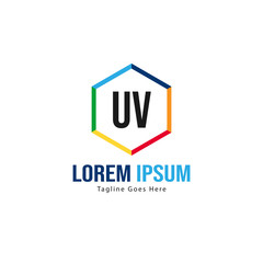 UV Letter Logo Design. Creative Modern UV Letters Icon Illustration