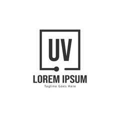 UV Letter Logo Design. Creative Modern UV Letters Icon Illustration