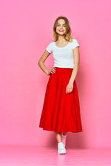 Portrait of young beautiful smiling woman