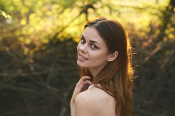 Fototapeta premium Portrait of young beautiful smiling woman