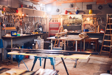 Retro / vintage workshop with misc. tools. - Powered by Adobe