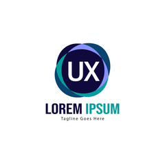 UX Letter Logo Design. Creative Modern UX Letters Icon Illustration