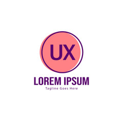 UX Letter Logo Design. Creative Modern UX Letters Icon Illustration