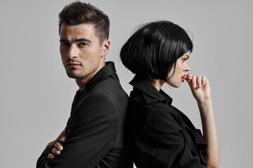 portrait of young man and woman