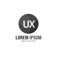 UX Letter Logo Design. Creative Modern UX Letters Icon Illustration