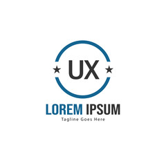 UX Letter Logo Design. Creative Modern UX Letters Icon Illustration