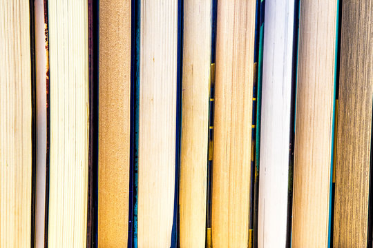 Stack of books in a library
