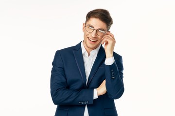 portrait of a businessman talking on phone