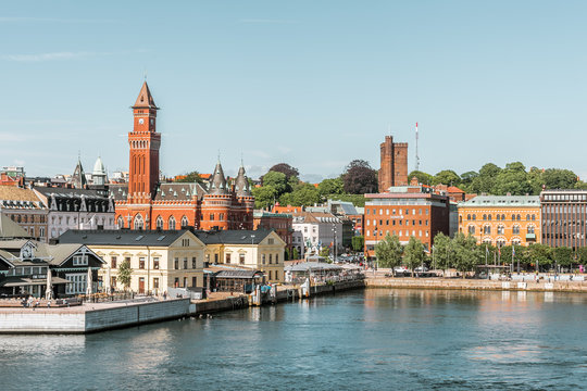the waterfront of the port in Helsingborg, Sweden