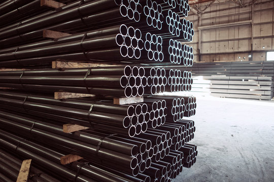 Stack of steel pipes