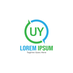 UY Letter Logo Design. Creative Modern UY Letters Icon Illustration