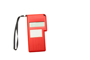 Electronic radiation meter the level of radiation. Isolated on white background.