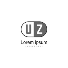 UZ Letter Logo Design. Creative Modern UZ Letters Icon Illustration