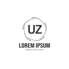 UZ Letter Logo Design. Creative Modern UZ Letters Icon Illustration