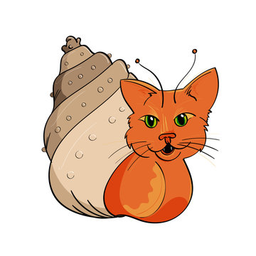 Ginger Cat Whelk (cat and snail)