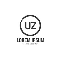 UZ Letter Logo Design. Creative Modern UZ Letters Icon Illustration
