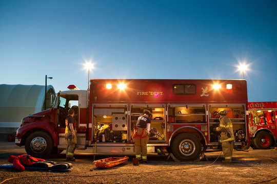 Portrait of female firefighter