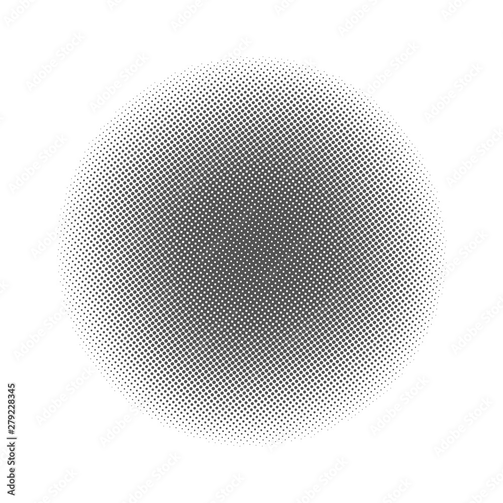 Wall mural abstract halftone dotted background. monochrome pattern with dot and circles. modern futuristic text