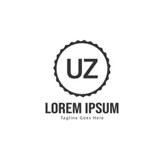 UZ Letter Logo Design. Creative Modern UZ Letters Icon Illustration