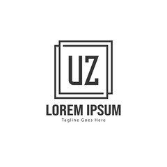 UZ Letter Logo Design. Creative Modern UZ Letters Icon Illustration
