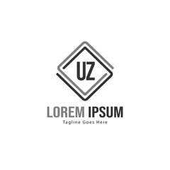 UZ Letter Logo Design. Creative Modern UZ Letters Icon Illustration