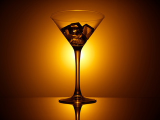 glass on black background