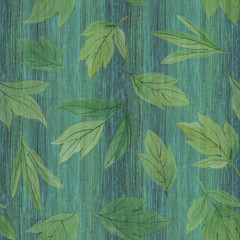 Fototapeta premium Seamless botanic pattern. Watercolor painted leaves. Background for design. Elegant leaves for decoration. Hand painted leaves on a designer background.