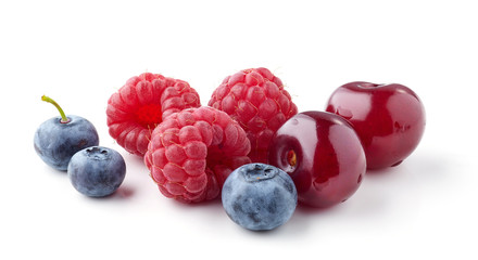 fresh berries on white background