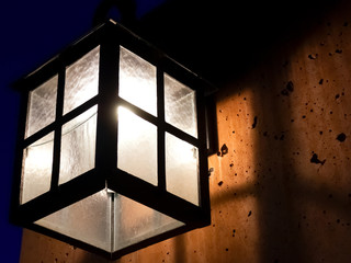 outdoor vintage lantern glow at night