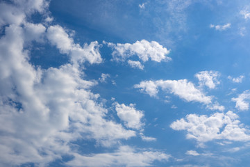 clear blue sky with plain white cloud with space for text background