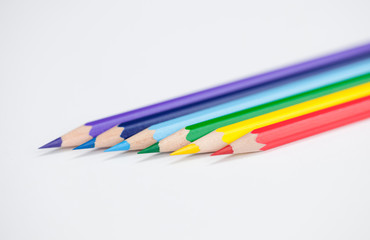 Coloured Pencils in Rainbow