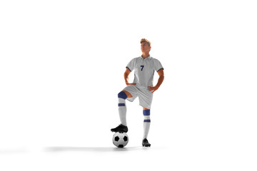 Soccer players isolated on white.