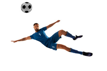 Soccer players isolated on white.