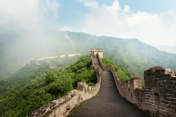 Handdoek met foto Chinese Muur Great Wall of China in fog  © Cavan for Adobe