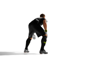 Soccer players isolated on white.