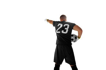 Soccer players isolated on white.