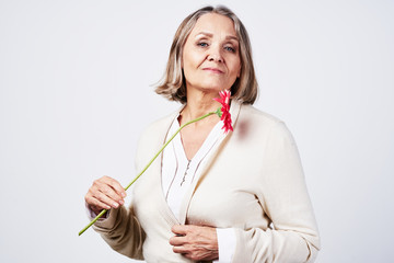 portrait of young smiling woman with perfect skin