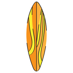 Isolated colored surfboard on a white background - Vector