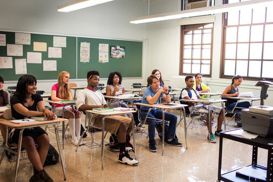 Students sitting in classroom
