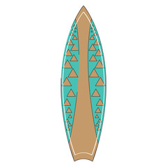 Isolated colored surfboard on a white background - Vector
