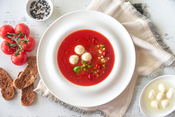 Portion of gazpacho