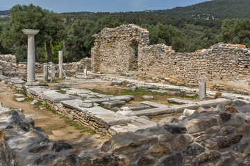 Fototapeta na wymiar Archaeological area of Aliki, Thassos island, Greece