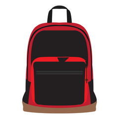 Isolated school bagpack over a white background - Vector
