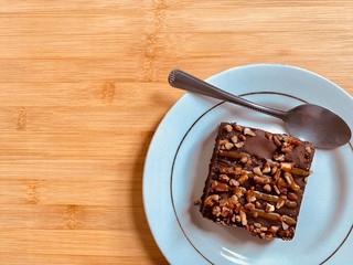 piece of chocolate cake brownie 