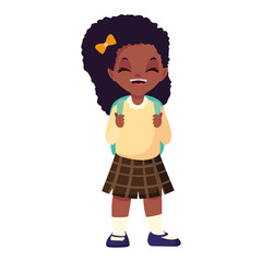happy school girl with uniform