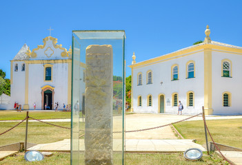 Fototapeta na wymiar Porto Seguro , Bahia , Brazil .Discovery's landmark in historical part of town.