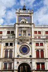 The Clock Tower on Piazza di San Marco in Venice, Italy