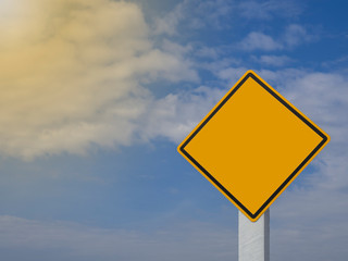 Traffic signs without any marks On a beautiful sky background