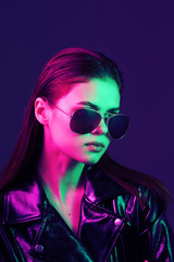 portrait of young smiling beautiful girl with perfect skin