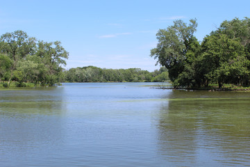 Skokie Lagoons on a summer day in Winnetka, Illinois